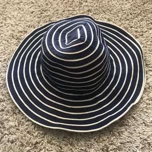 Navy Blue & White Floppy Hat